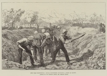 Die Nil-Expedition, königliche Ingenieure bauen ein Fort in Korti